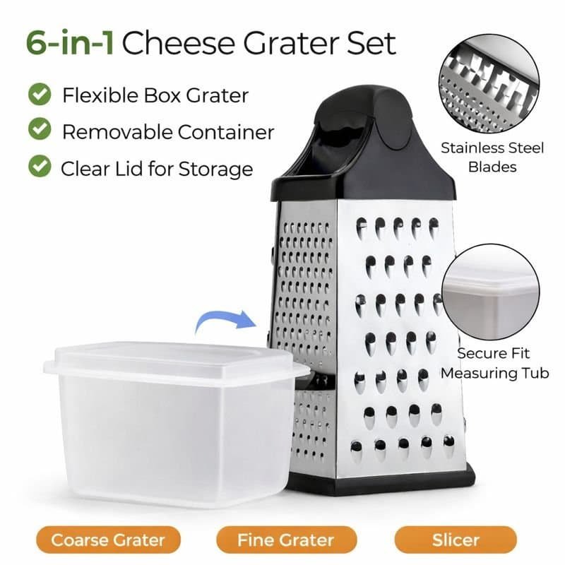6-in-1 cheese and vegetable grater