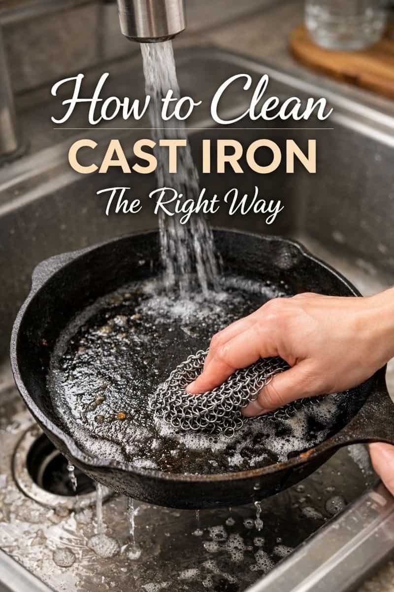 How to Clean Cast Iron with Burnt-On Food