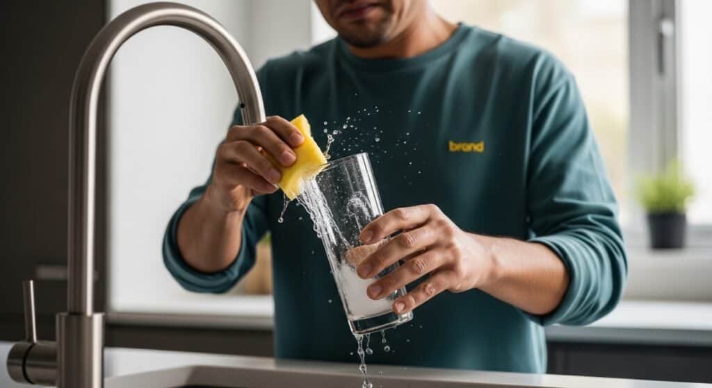 Glass cup brush cleaner