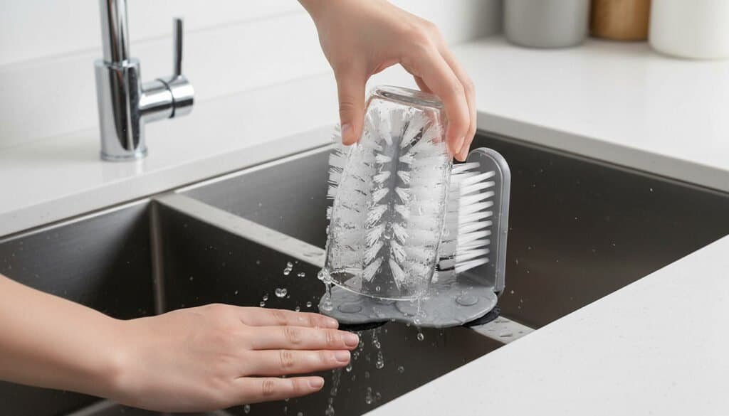 glass cup brush washer cleaning glass inside and outside