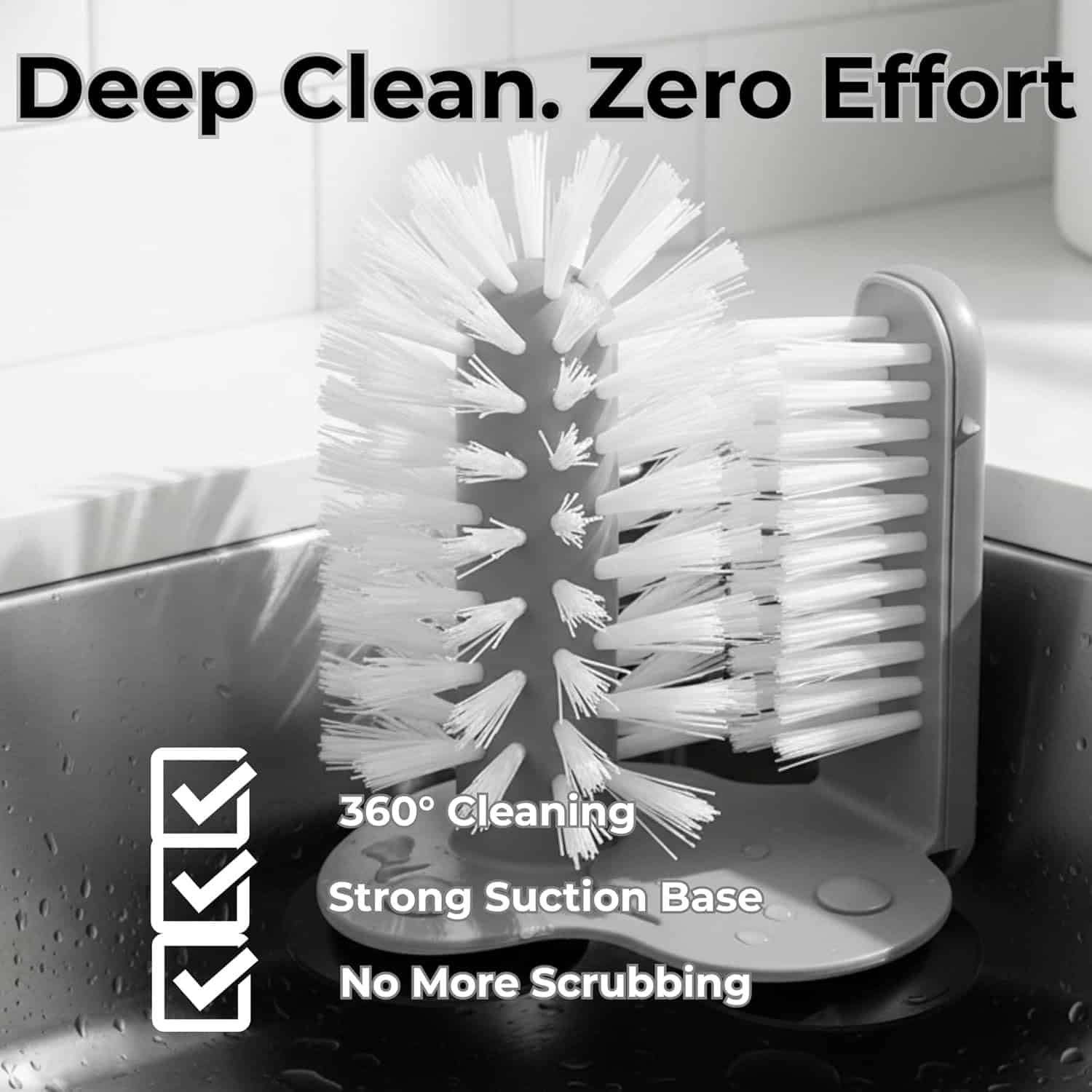 DTDF Glass Cup Brush Cleaner with 3 Suction Base - Image 5