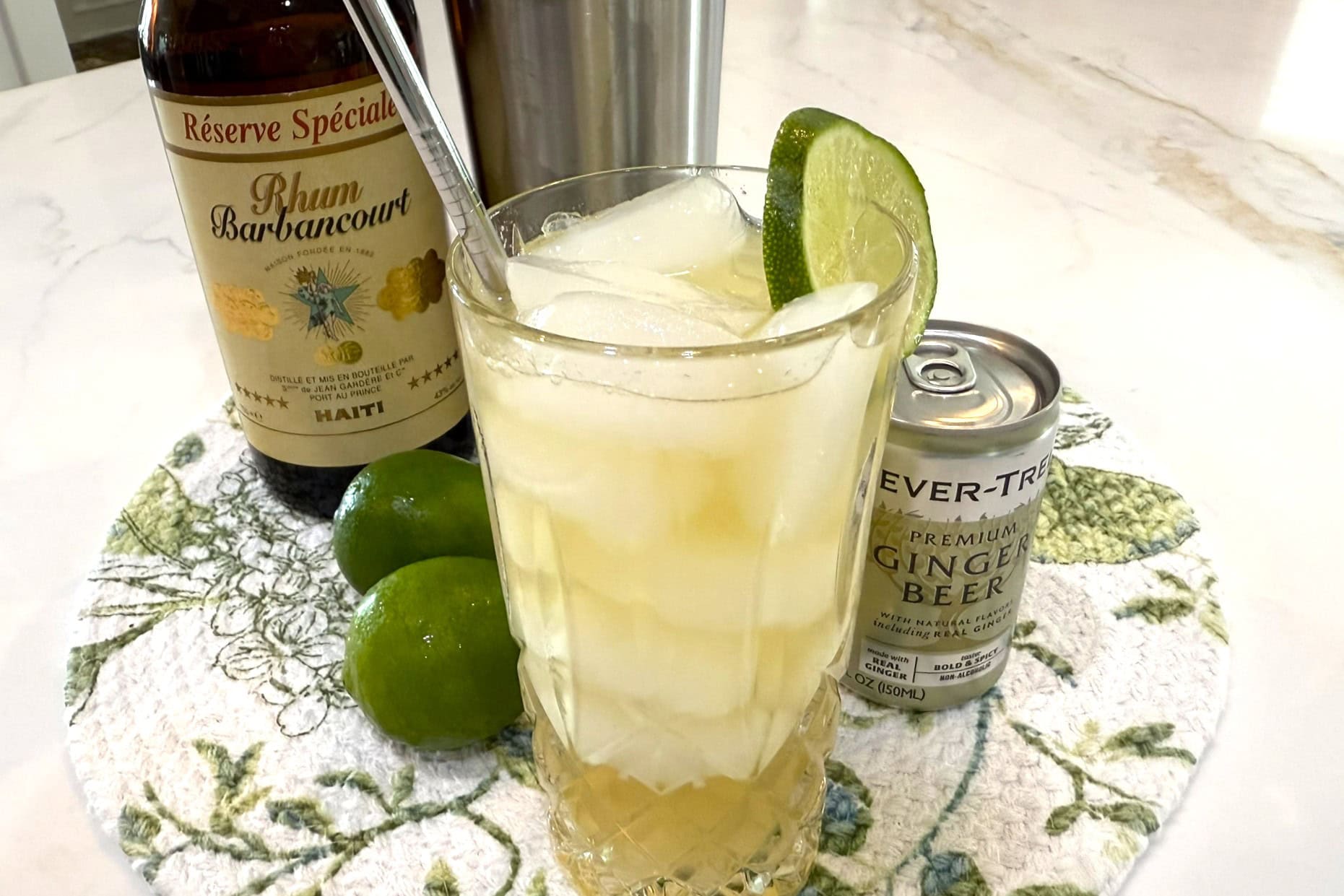 Dark & Stormy with a slice of lime