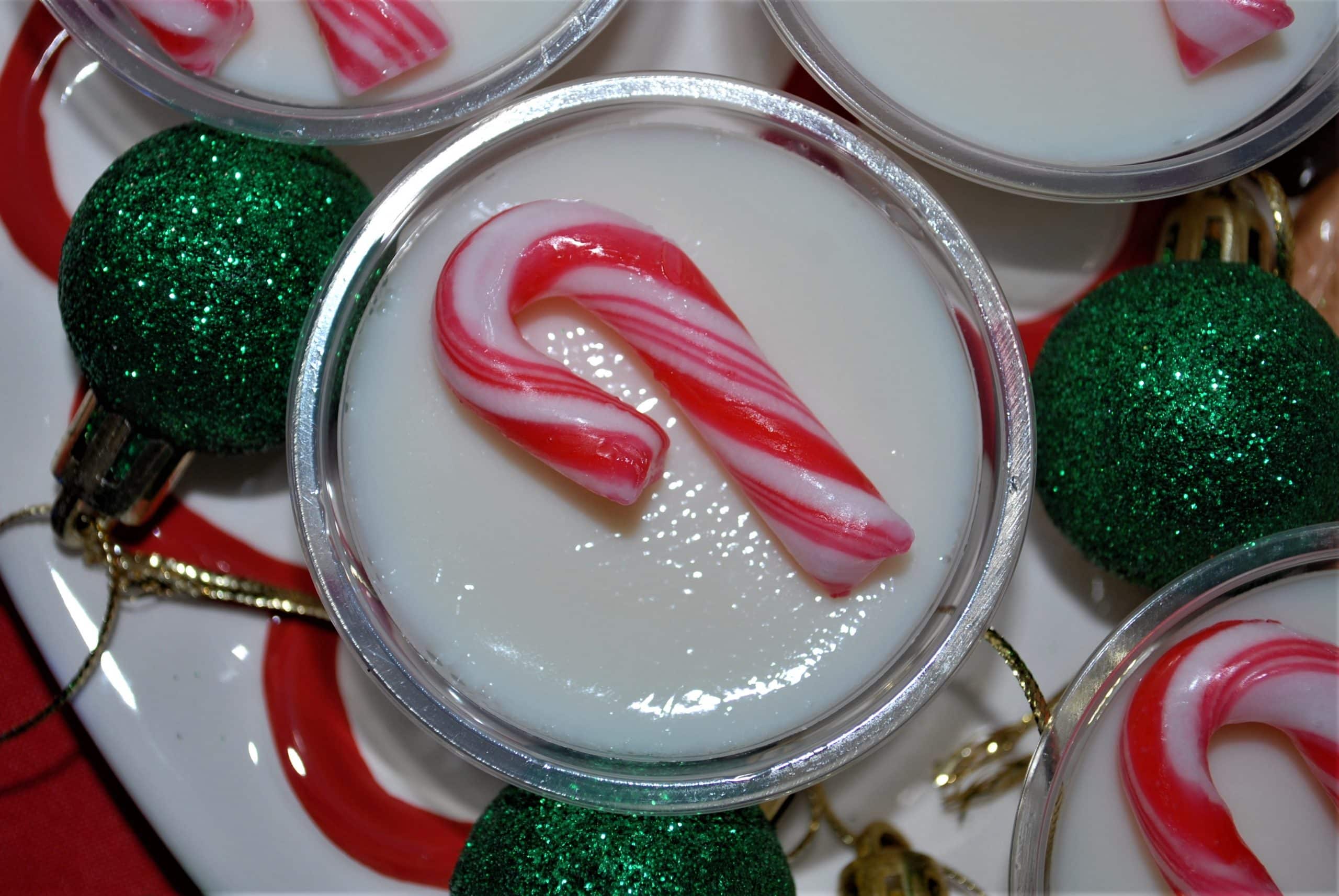 Peppermint Jello Shots with Mini Candy Canes
