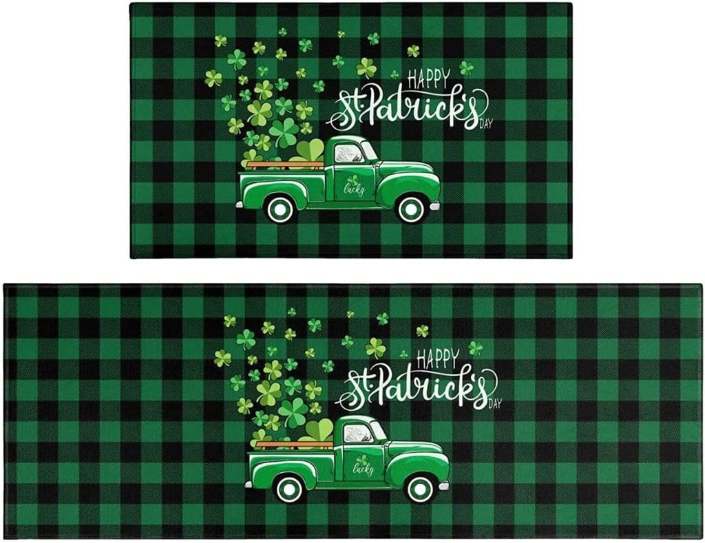 St Patrick's Day Door Mat and Runner (low profile) 17.7"x47.2"+17.7"x23.6"