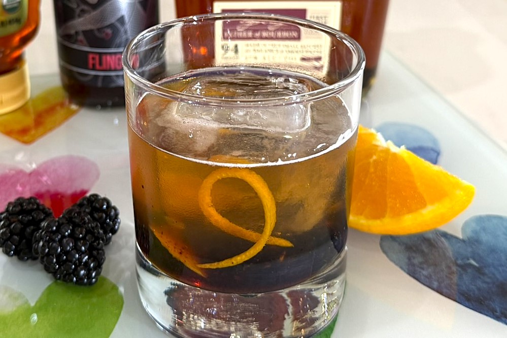 Bourbon Blackberry Mead Cocktail with a twist