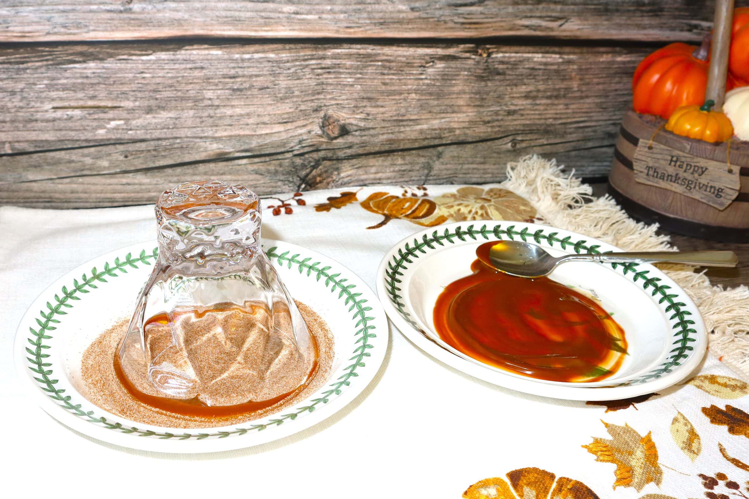 Carmel Syrup and Cinnamon Sugar for Rimming the Martini Glass