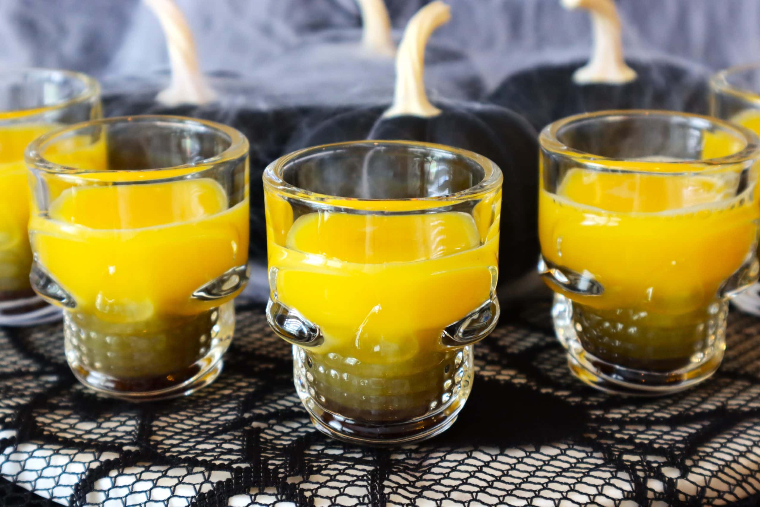 Halloween Shots - The Midnight Sunrise in spooky skull shooter glasses