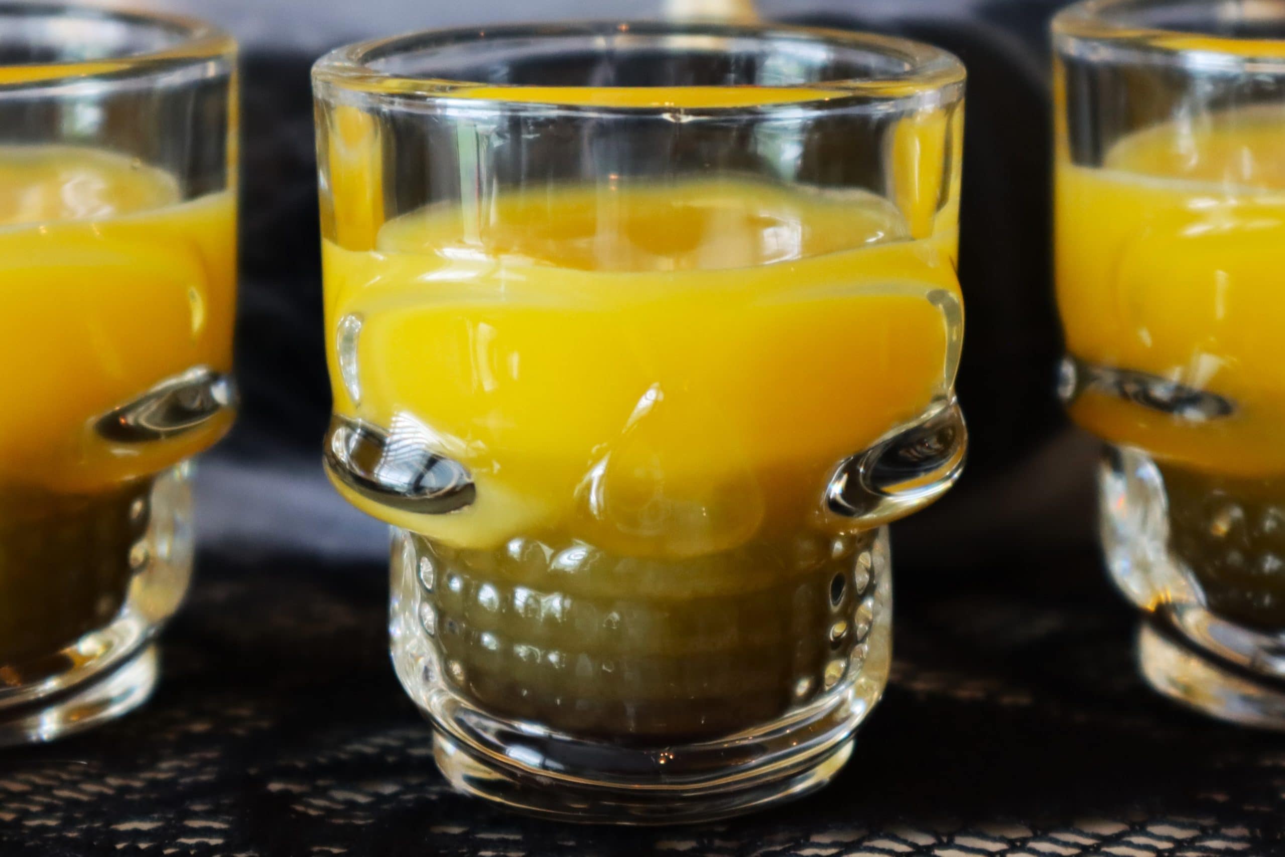 Halloween Shots - The Midnight Sunrise in spooky skull shooter glasses