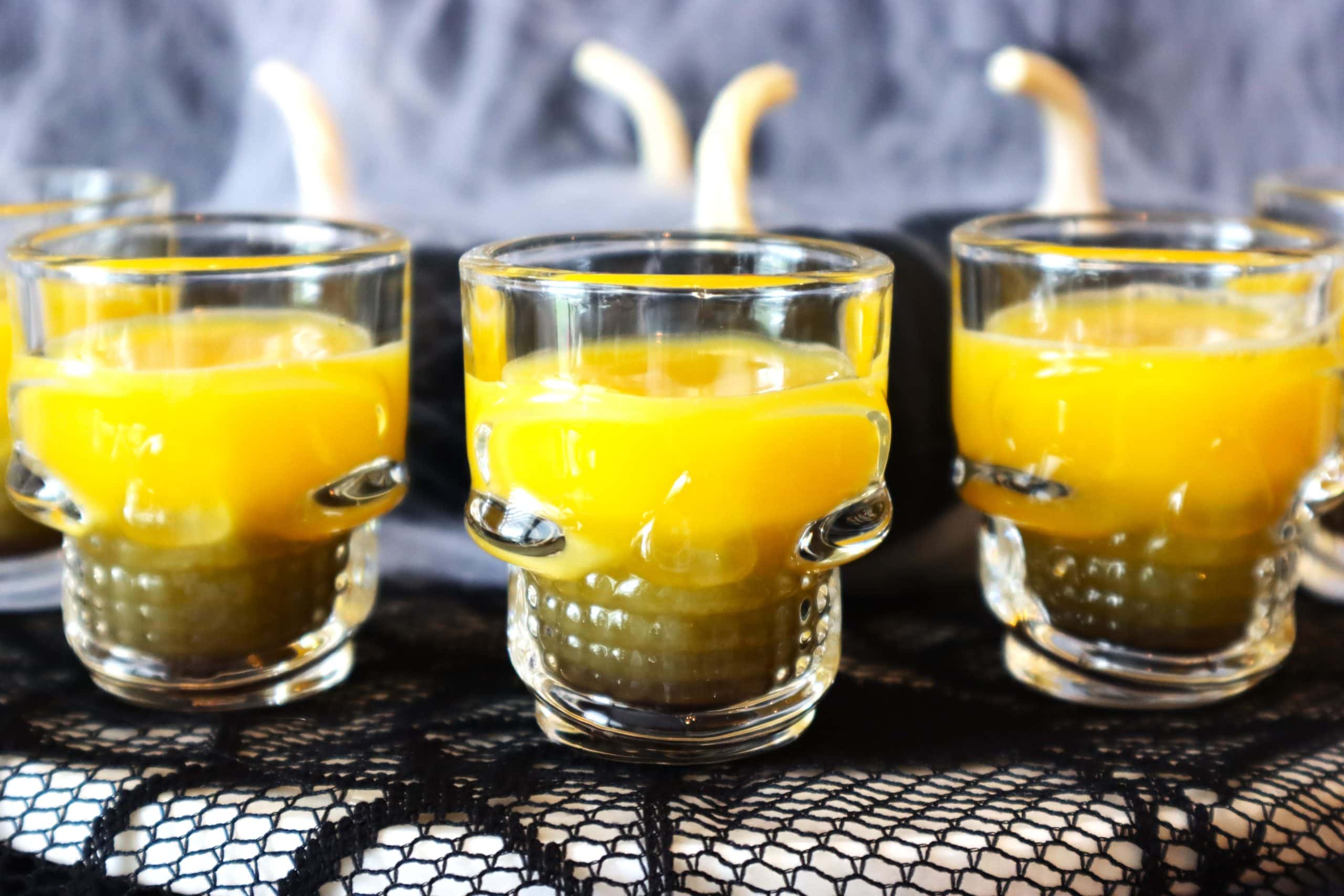 Halloween Shots - The Midnight Sunrise in spooky skull shooter glasses