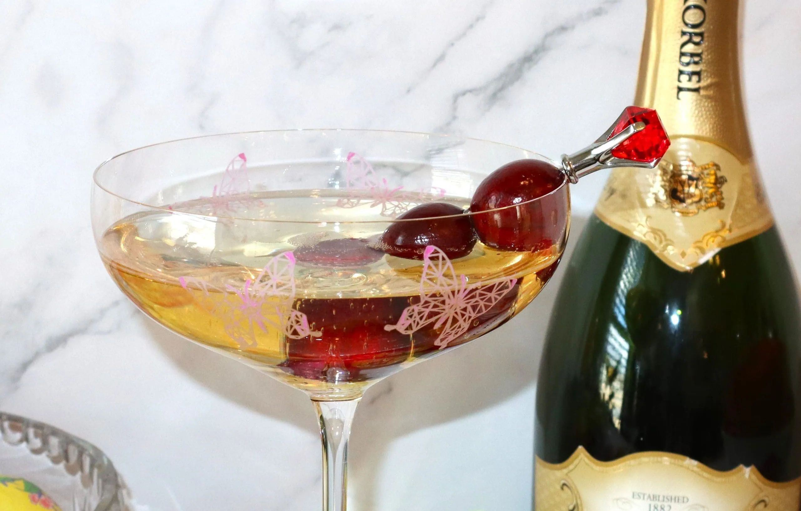 Absolutely the BEST Sparkling Pear Cocktail: Champagne and Pear Liqueur