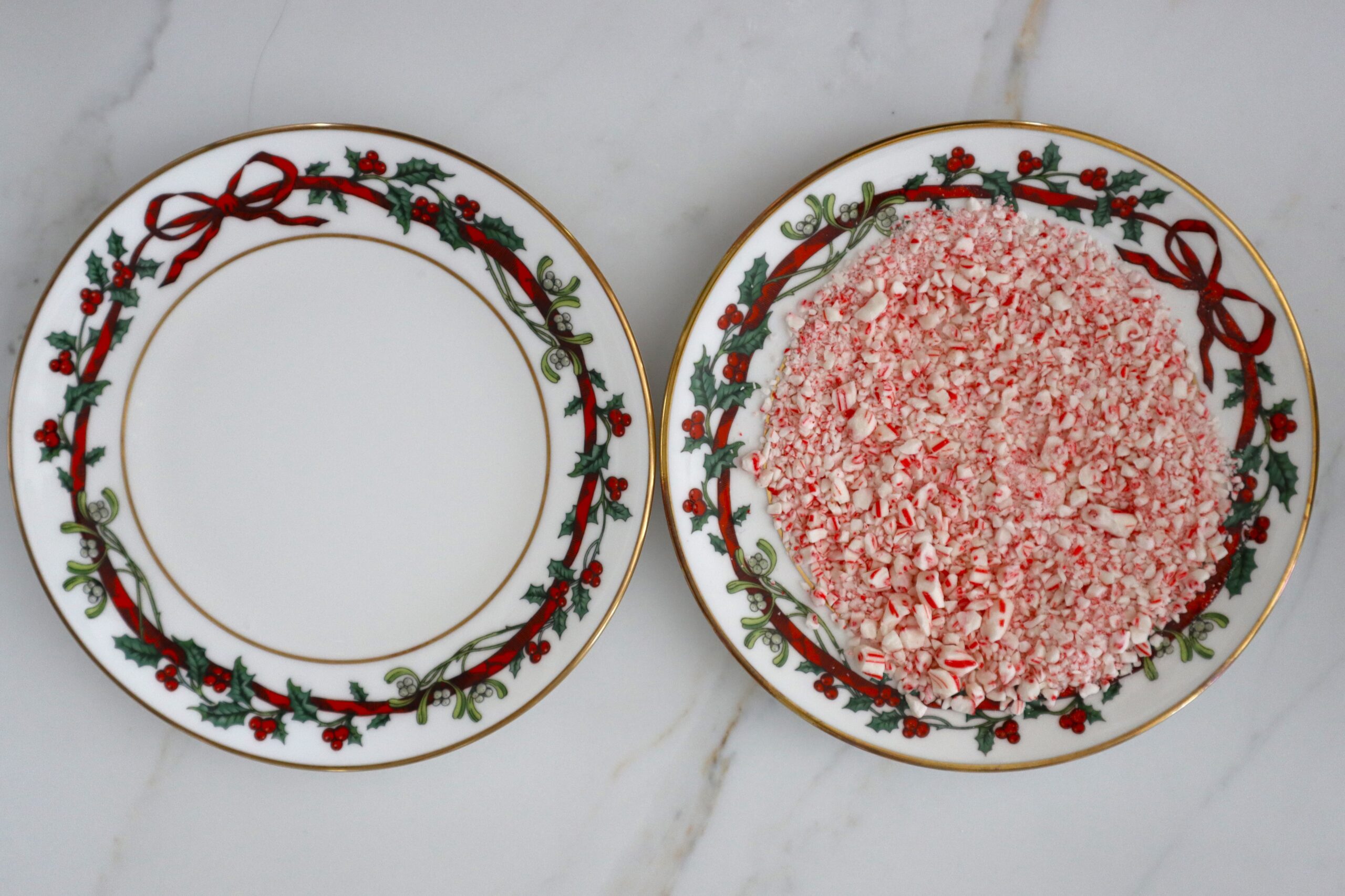 Crushed Candy Canes on a small plate