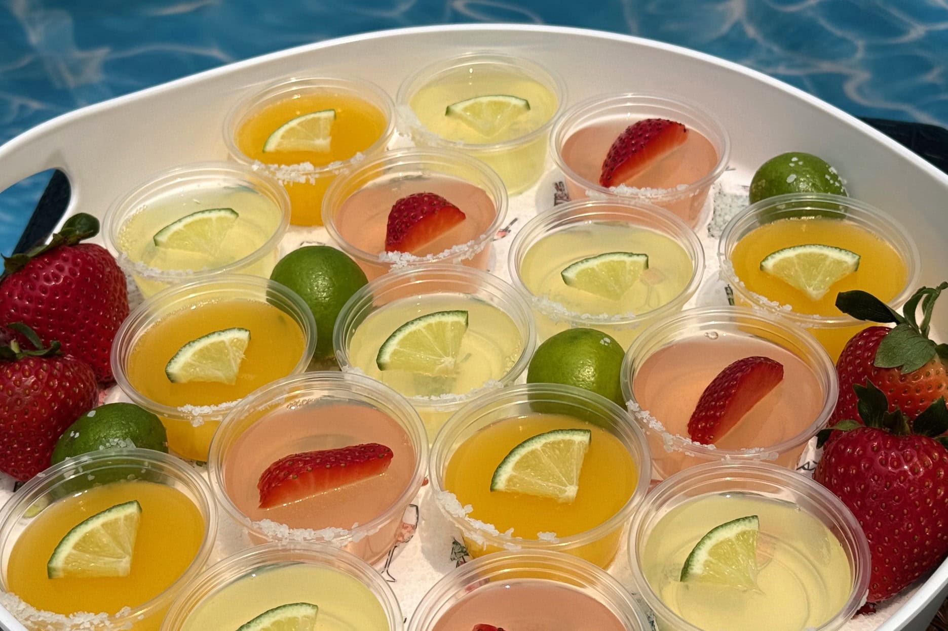 Margarita Jello Shots: Lime, Strawberry and Mango Flavors