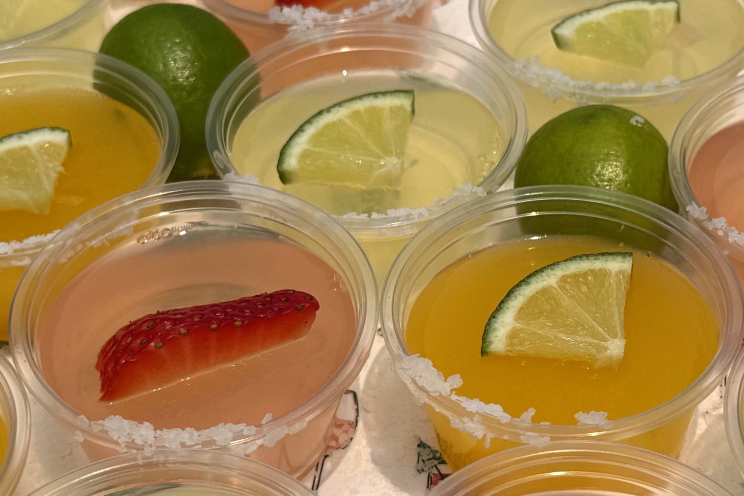 Margarita Jello Shots: Lime, Strawberry and Mango Flavors