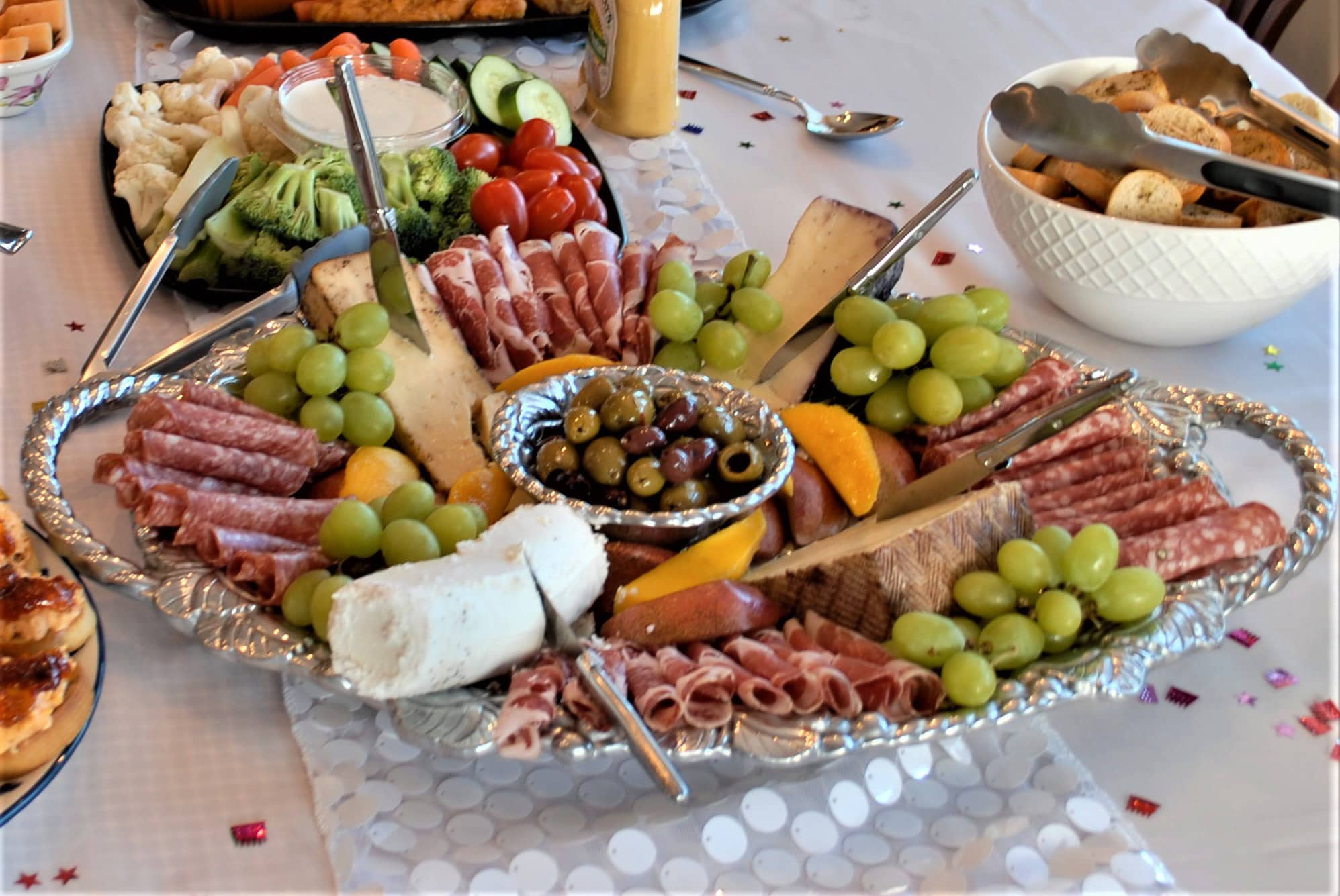 Charcuterie Board using a platter with handles