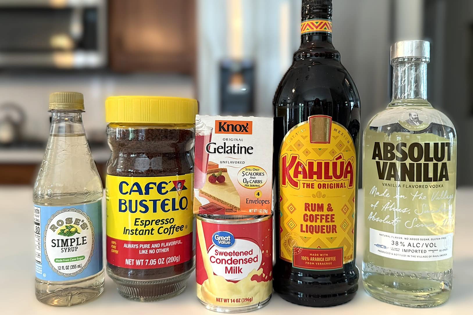 Espresso and Cream Vodka Martini Jello Shots Ingredients