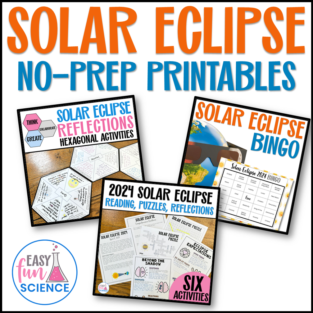 Solar Eclipse No Prep Printables Middle School Science Worksheets ...