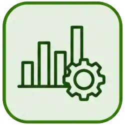 Eco-Time logo with bar chart and gear symbol for sustainability.