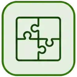 Green puzzle pieces symbolising eco-friendly solutions and sustainability.