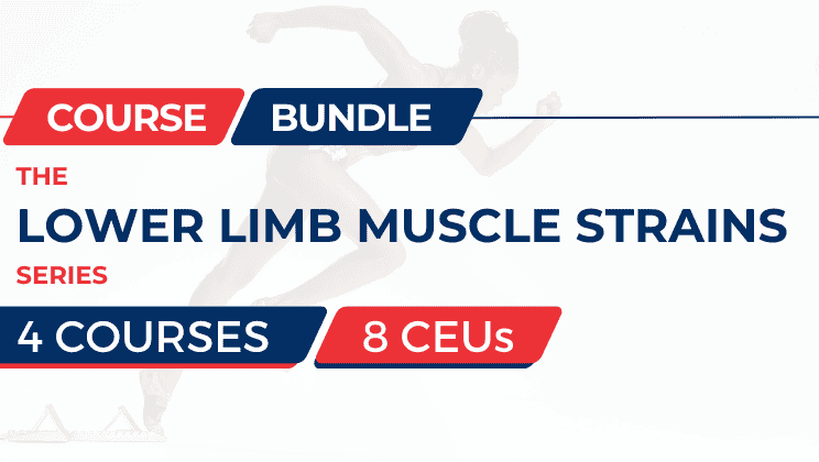 Lower Limb Muscle Strains course banner for health professionals and students.