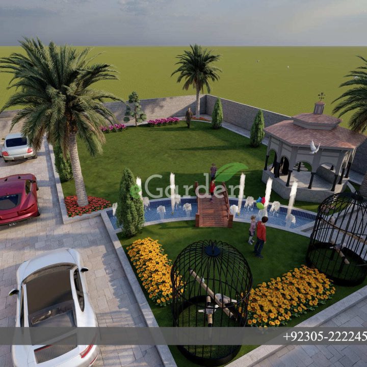 LED-lit Landscape Design for 1 Kanal House