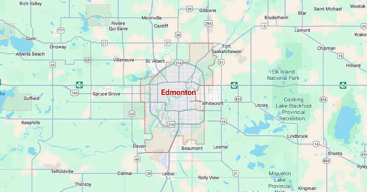 Map of Edmonton