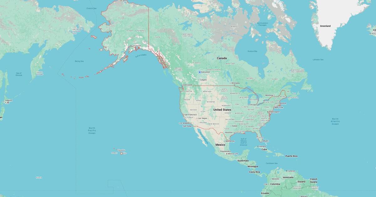 A detailed map of North America featuring key highways, cities, and landmarks for travel and navigation purposes.