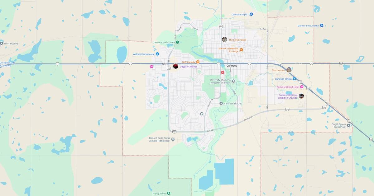 Detailed city map showing main streets, highways, parks, and key locations for navigation.