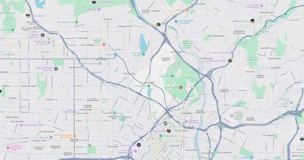 Detailed transit map of downtown city showing bus and train routes, stations, and key transportation hubs for easy navigation.