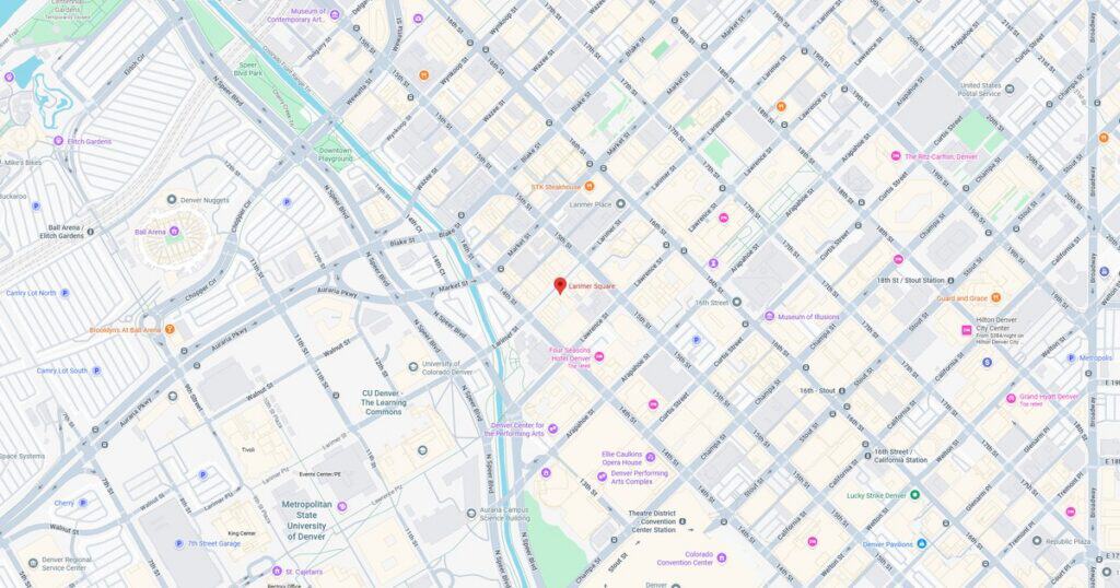 Detailed map of downtown Los Angeles showing streets, landmarks, and transportation routes for navigation and urban planning.