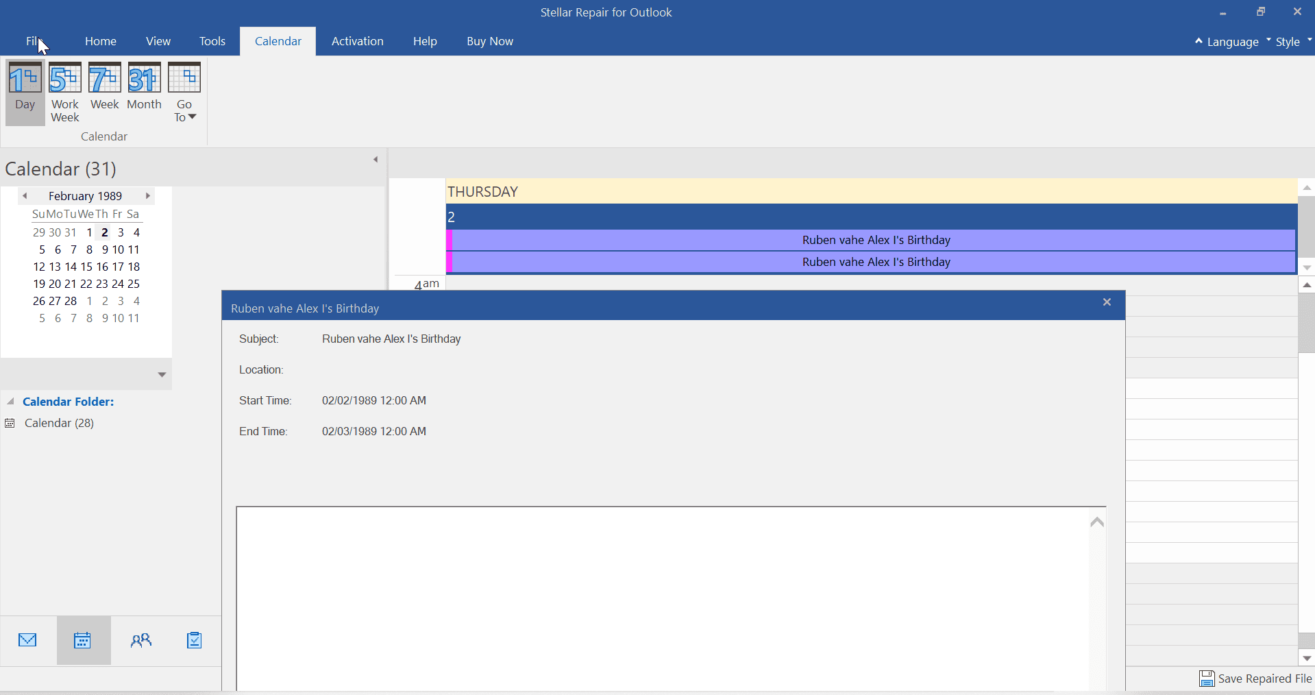 find the repaired folders