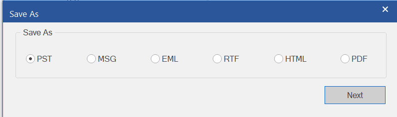 recovered emails using different formats 