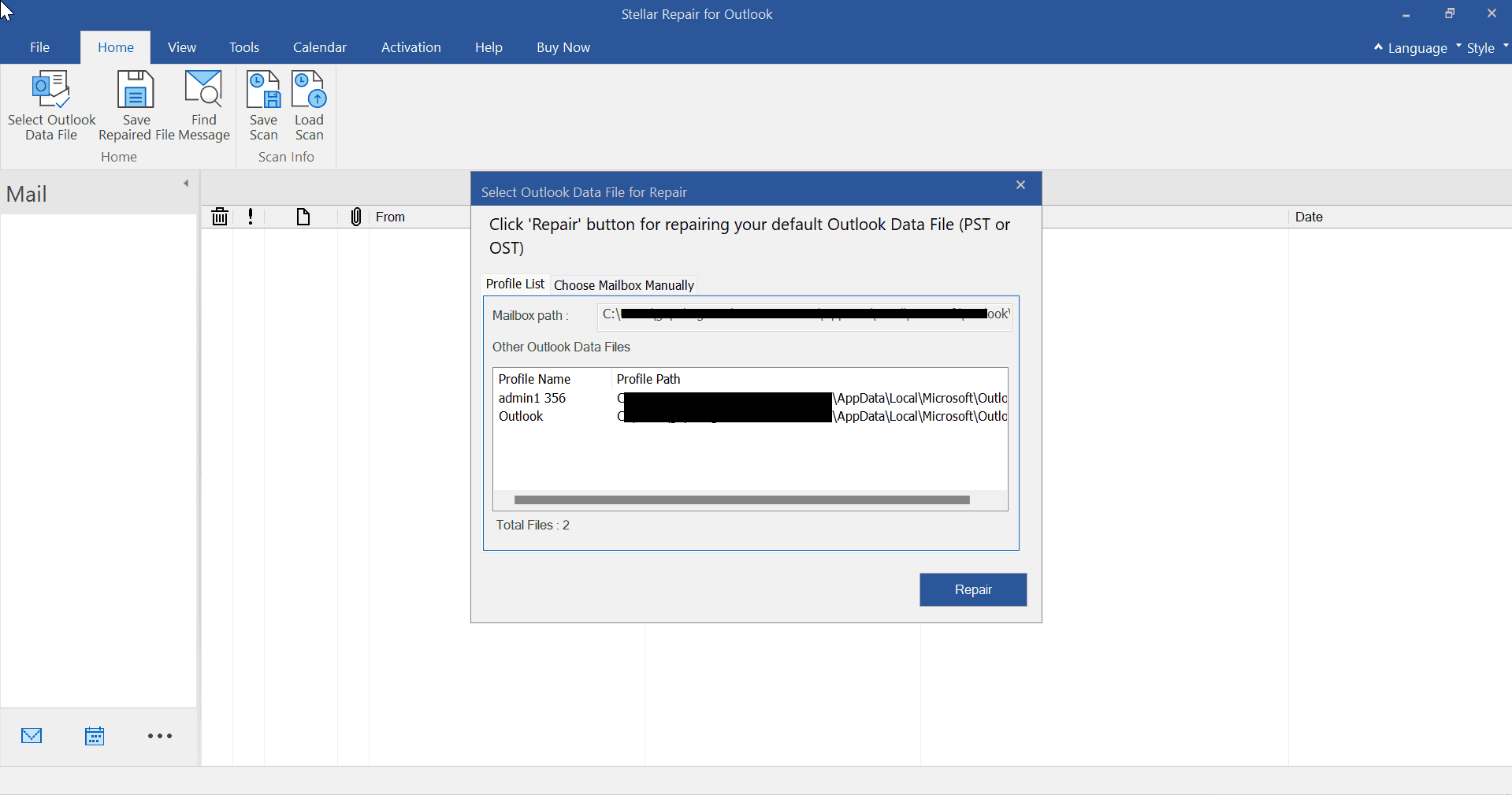 corrupt PST file for repair