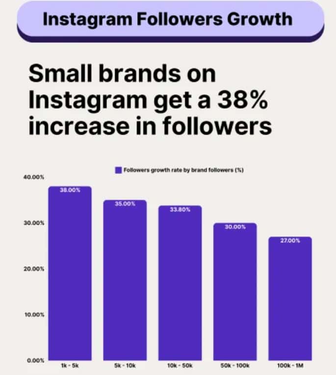 Instagram Followers Growth By Brand Size