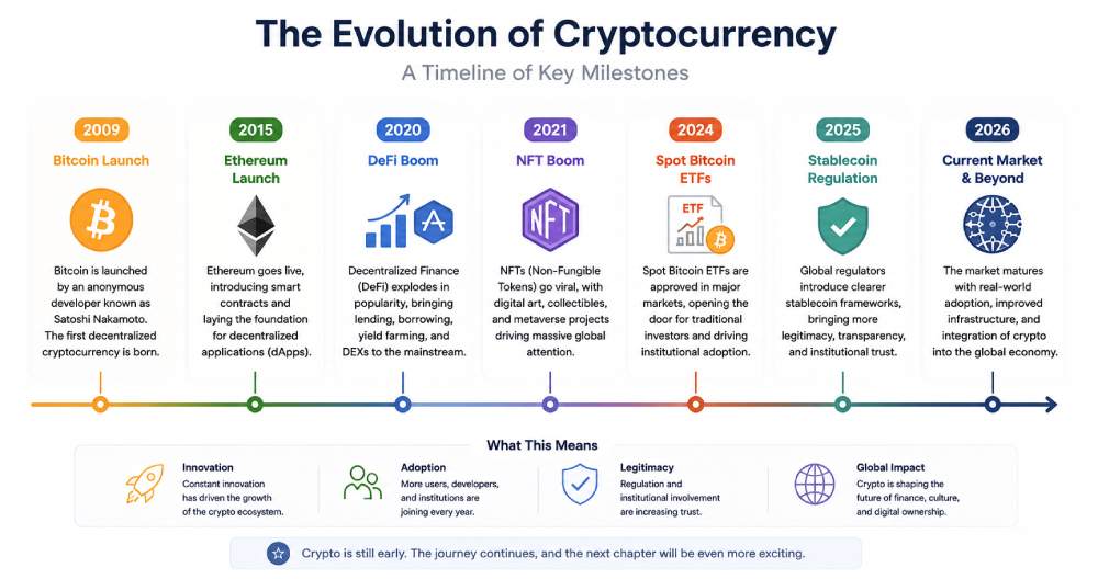 Timeline: Evolution of Cryptocurrency