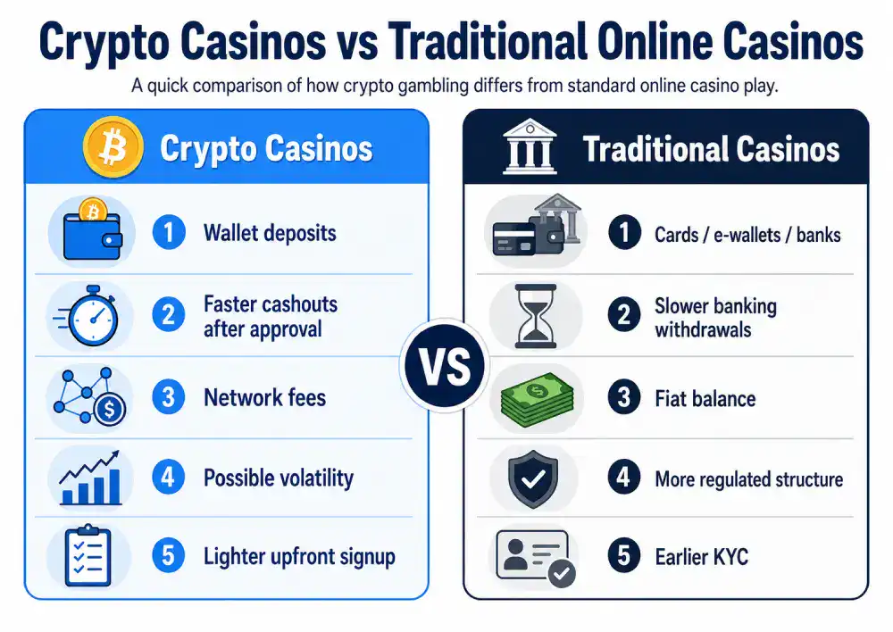 crypto casinos vs traditional casinos
