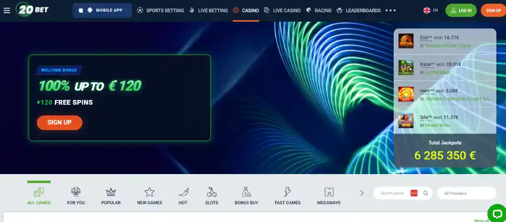 20bet casino slovenia