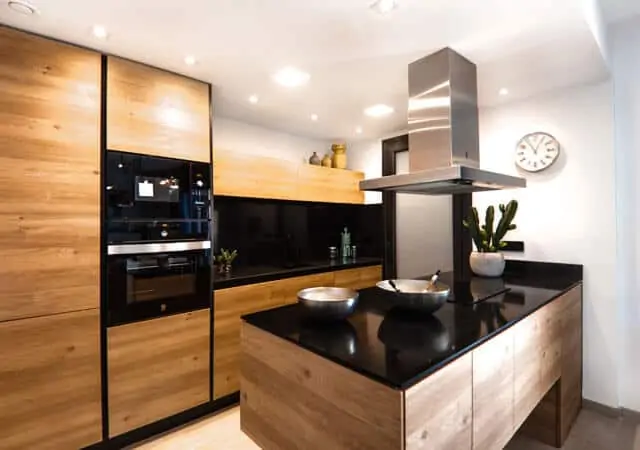 Flat front cabinets in kitchen remodel