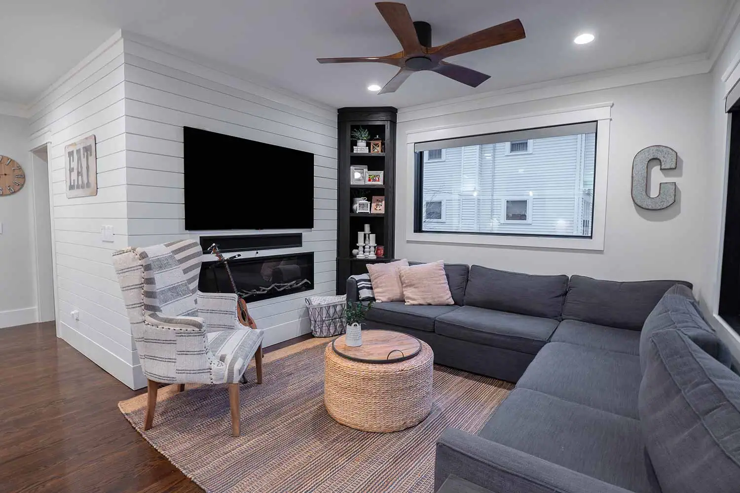 Family room home addition by Elik Homes.