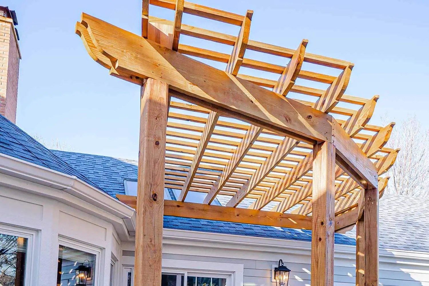 Cedar pergola built in La Grange Park.