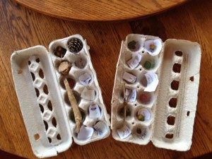 Egg box scavenger hunt