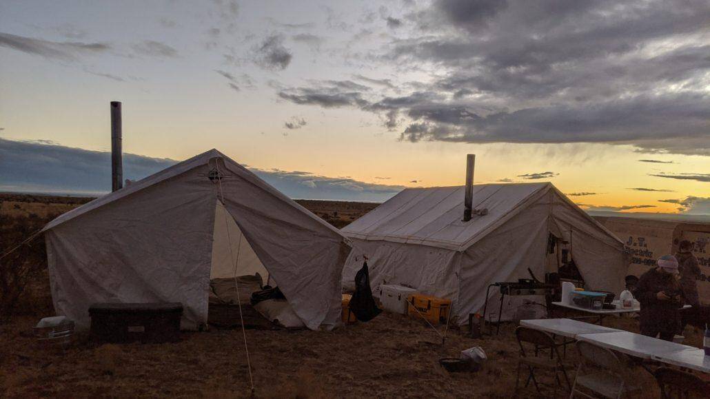 canvas tent with stove jack