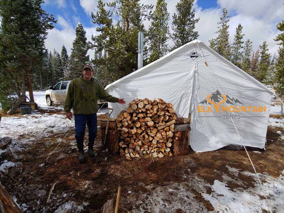 Tent stove accessories and safety setup