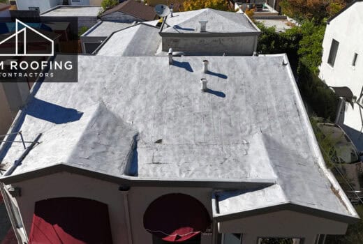 Old roof before replacement at 56th Ave in Oakland.