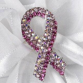 Accessory - Crystal Pink Ribbon Brooch