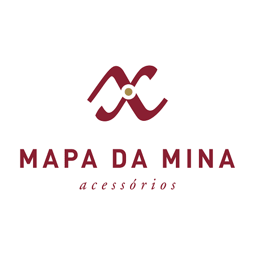 Logo bordo da marca Mapa da Mina Acessórios.