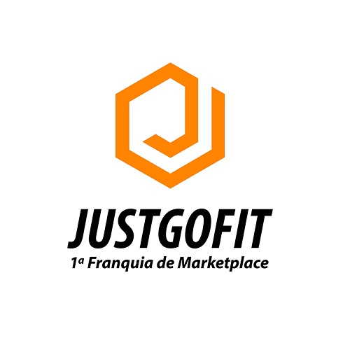 Logomarca JustGoFit, franquia de loja online.
