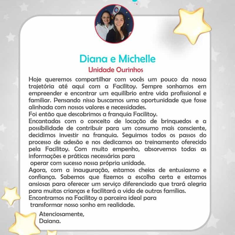 Depoimento de uma franqueada Facilitoy.