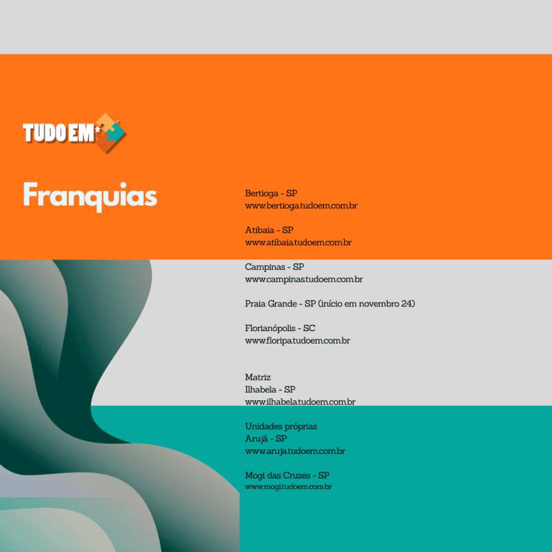 Informações de divulgação da franquia Tudo Em.