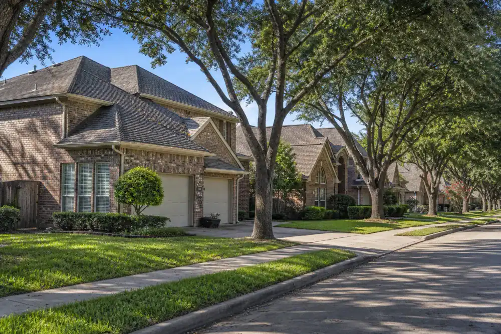 Established neighborhood with brick homes in Coppell, Texas