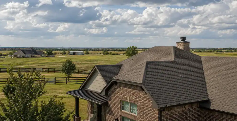 Open land and suburban homes in Haslet, Texas